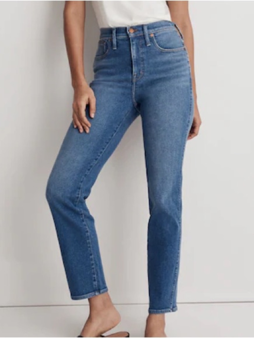 Madewell High-Rise Stovepipe Jeans — Light Blue